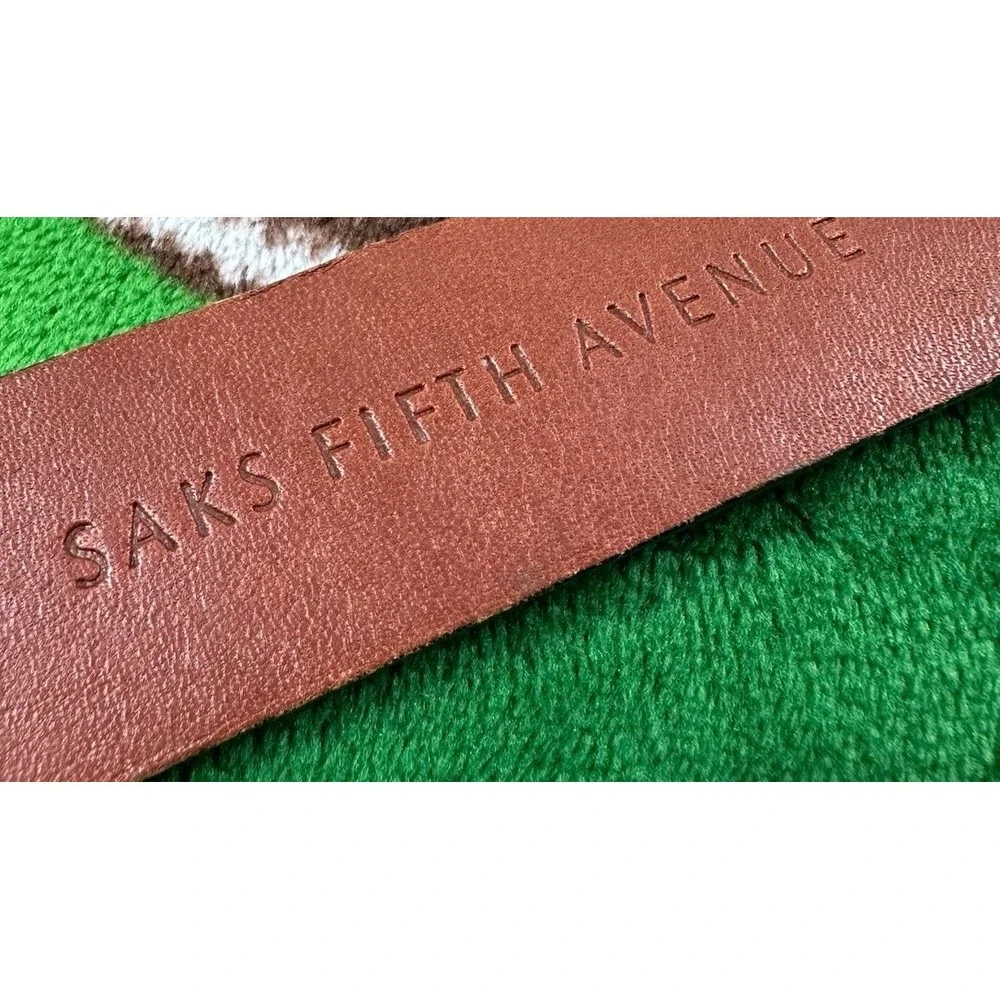 Saks Fifth Ave Brown Genuine Crocodile Mens Belt Size 42 NWOT